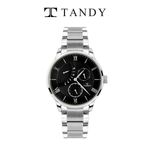 [TANDY] Multi-Metal Men's Watch T-3671 SBS – Glossy/Matte Two-Tone Steel Band, Stainless Steel Case Back, Sleek Button Buckle Design